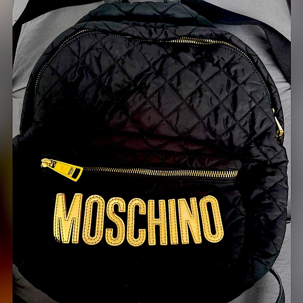 Black Moschino Nylon Backpack Gently Used